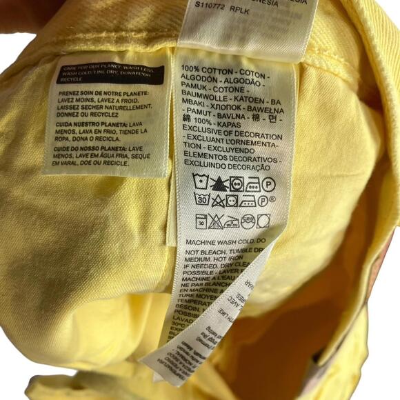 Levis 501 Jeans 31 Button Fly Raw Hem Yellow High Rise Denim Jean - Picture 7 of 10